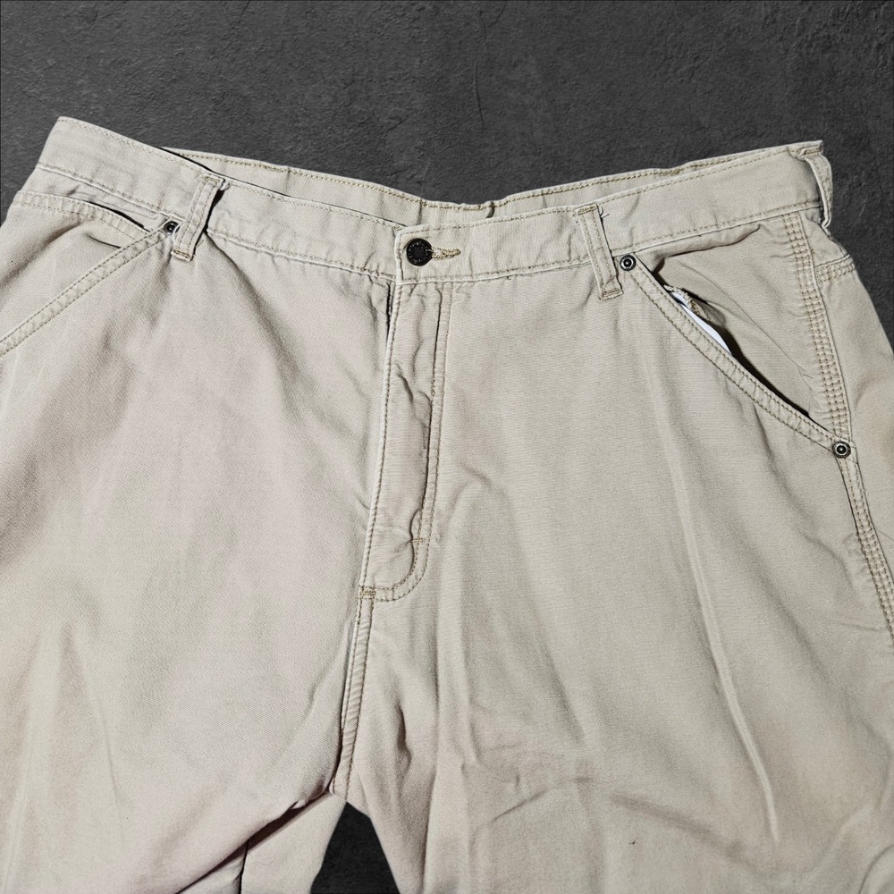 Wrangler Pants‎ Mens 38x32 Brown Cargo Fleece Lined Workwear Carpenter Utility - Picture 3 of 10
